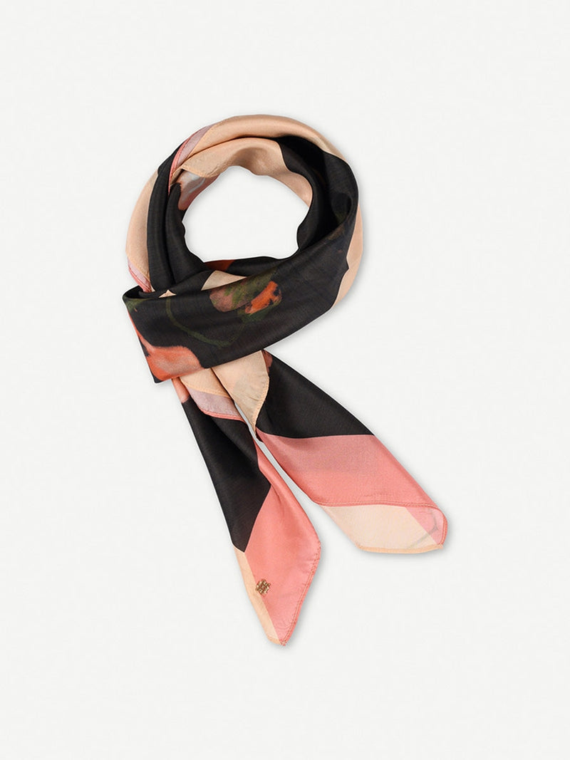 Gustav Denmark Allis Printed SIlk Scarf Choc Beige