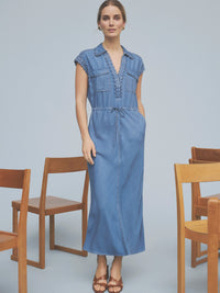 Gustav Denmark Britney Long Bias Cut Dress Sininen