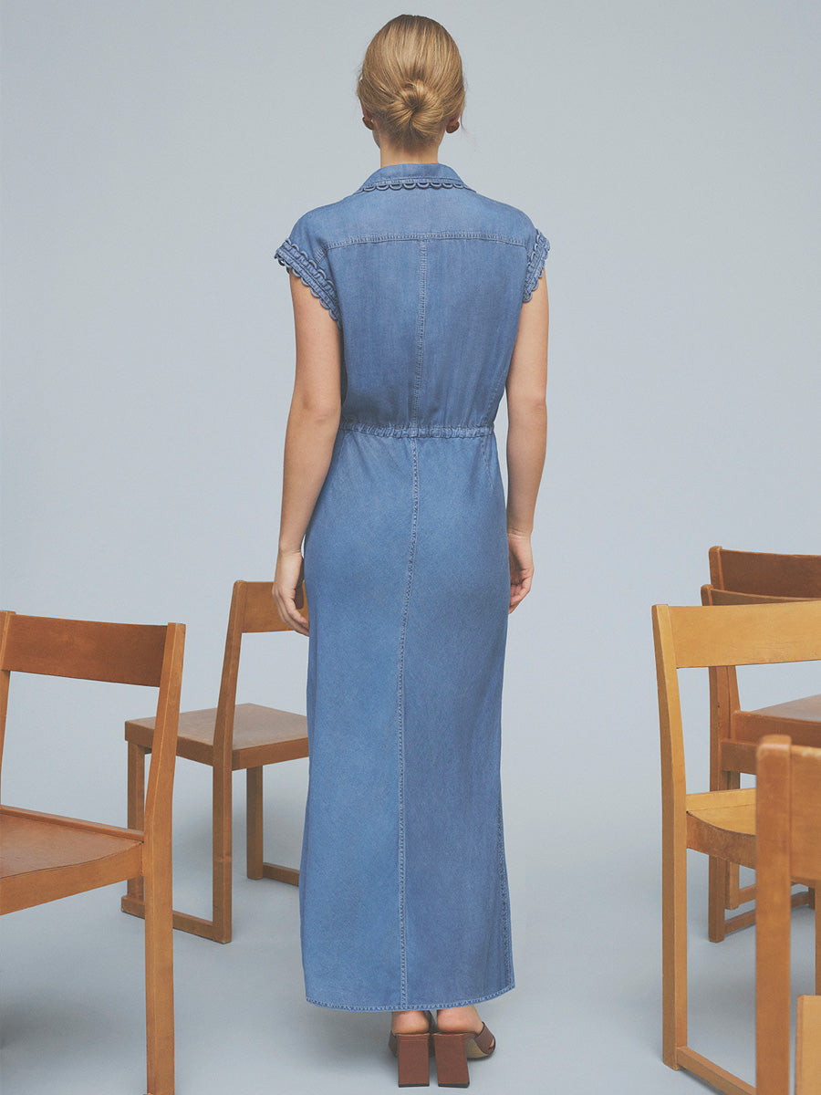 Gustav Denmark Britney Long Bias Cut Dress Sininen