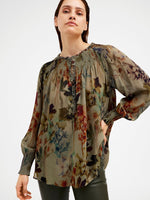 Gustav Denmark Amber Chiffon Shirt Jade Sheen