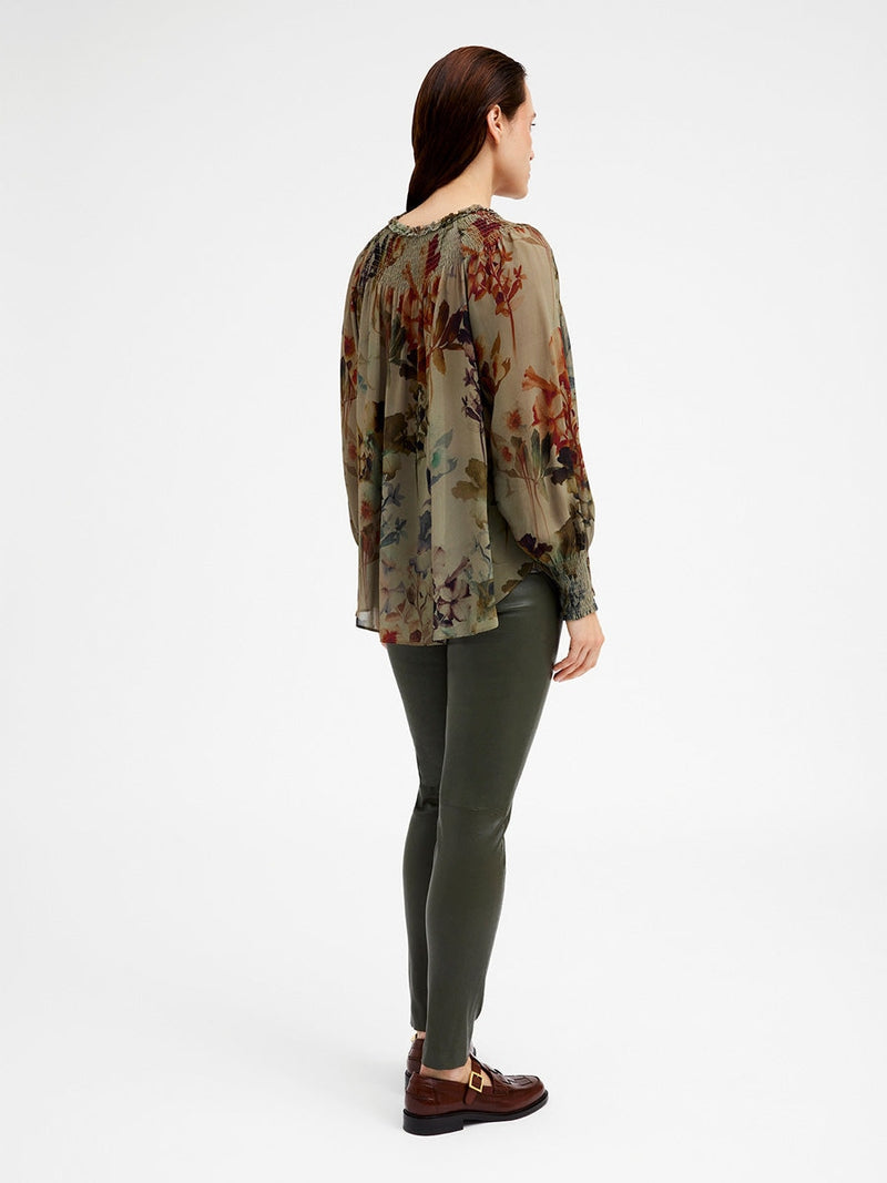 Gustav Denmark Amber Chiffon Shirt Jade Sheen