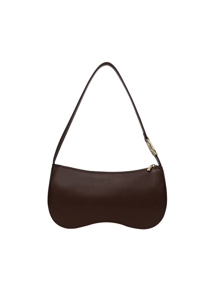 HVISK Basal Glossy Structure Hardware Olkalaukku Ruskea