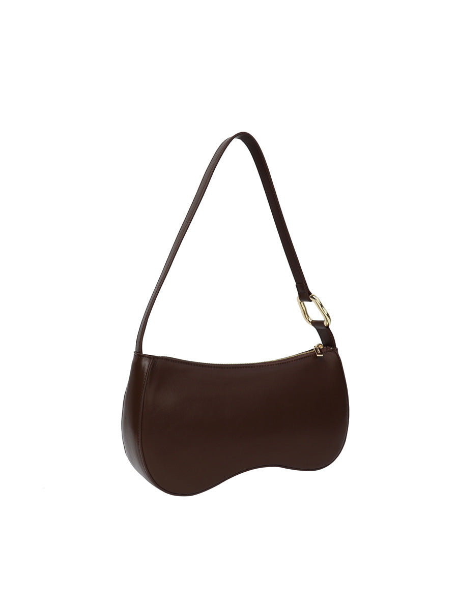 HVISK Basal Glossy Structure Hardware Olkalaukku Ruskea