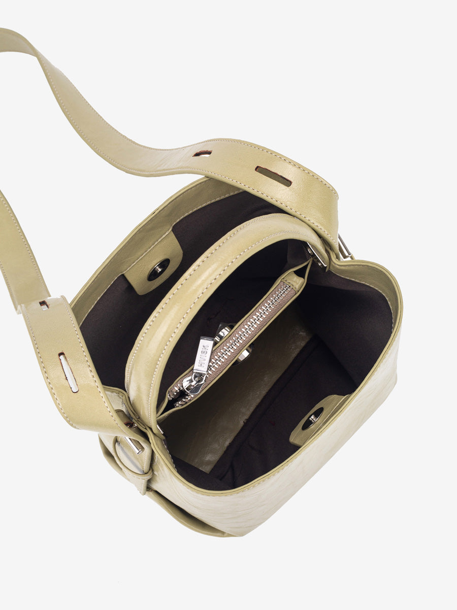 HVISK Molly Glossy Structure Käsilaukku Vihreä