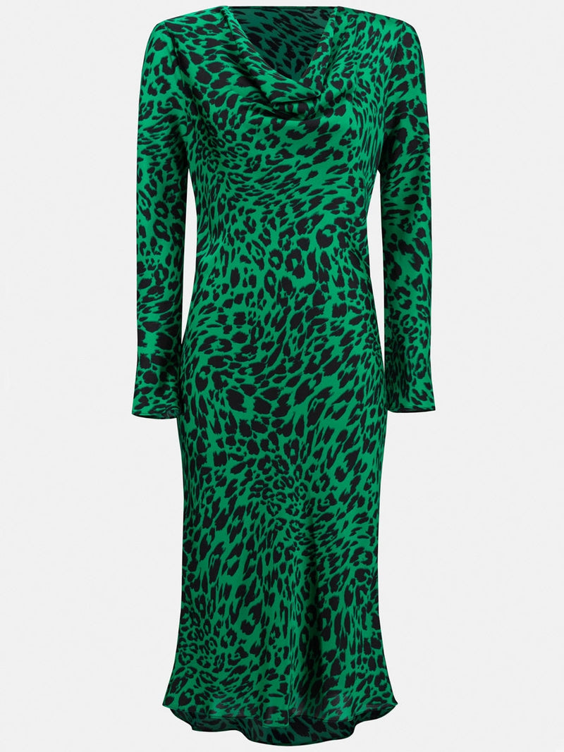 Joseph Ribkoff Animal print sheath dress Black green