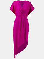 Joseph Ribkoff Satin asymmetrical dress Shocking pink