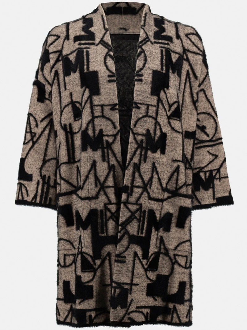 Joseph Ribkoff Bell Sleeve Cardigan Oatmeal Black