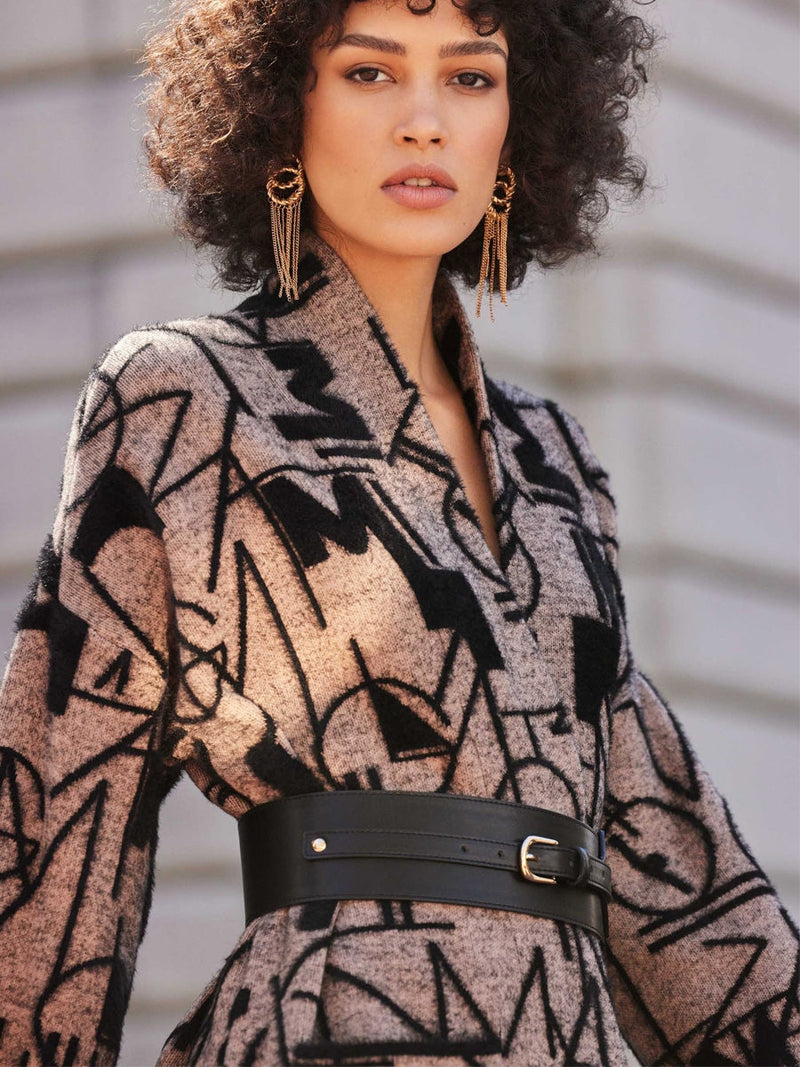 Joseph Ribkoff Bell Sleeve Cardigan Oatmeal Black