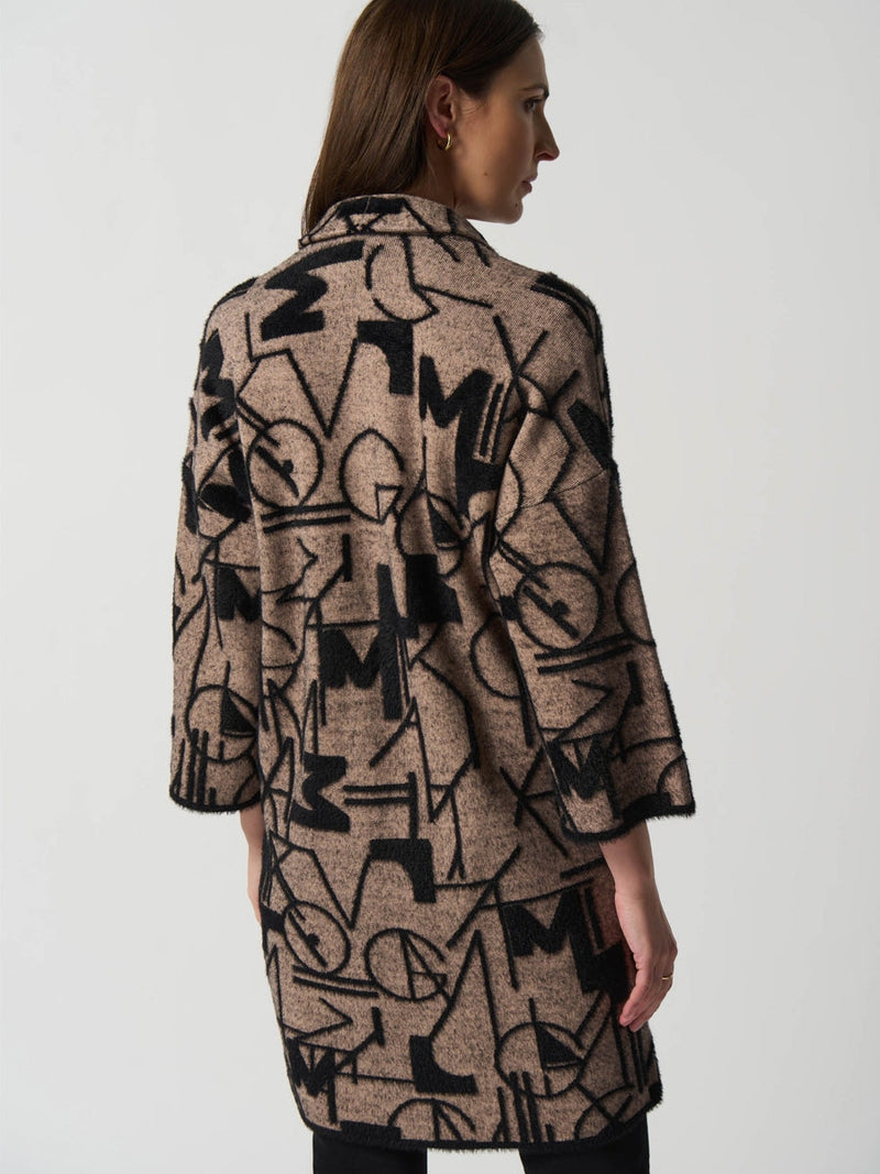 Joseph Ribkoff Bell Sleeve Cardigan Oatmeal Black