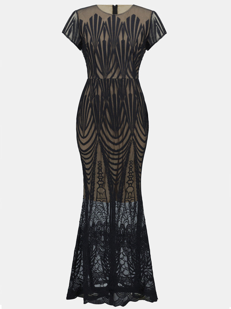 Ribkoff Black Dress Joseph Ribkoff Lace Dress Joseph Ribkoff Embroidered Lace Trumpet Gown 241776, Black/Nude Ribkoff Black Dress Joseph Ribkoff Lace Dress Joseph Ribkoff Embroidered Lace Trumpet Gown 241776, Black/Nude
