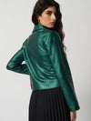 Joseph Ribkoff Metallic Biker Jacket Emerald