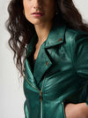 Joseph Ribkoff Metallic Biker Jacket Emerald