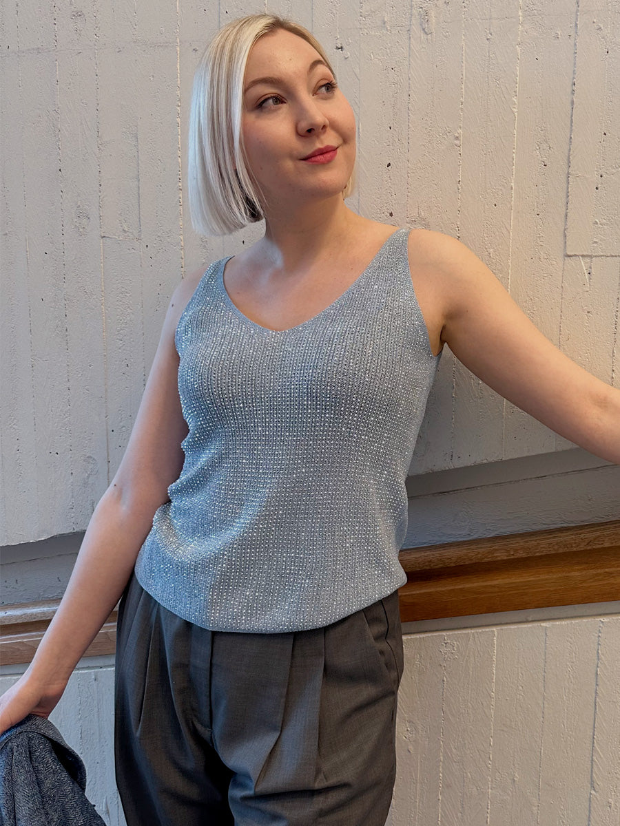 Metallic knitted camisole