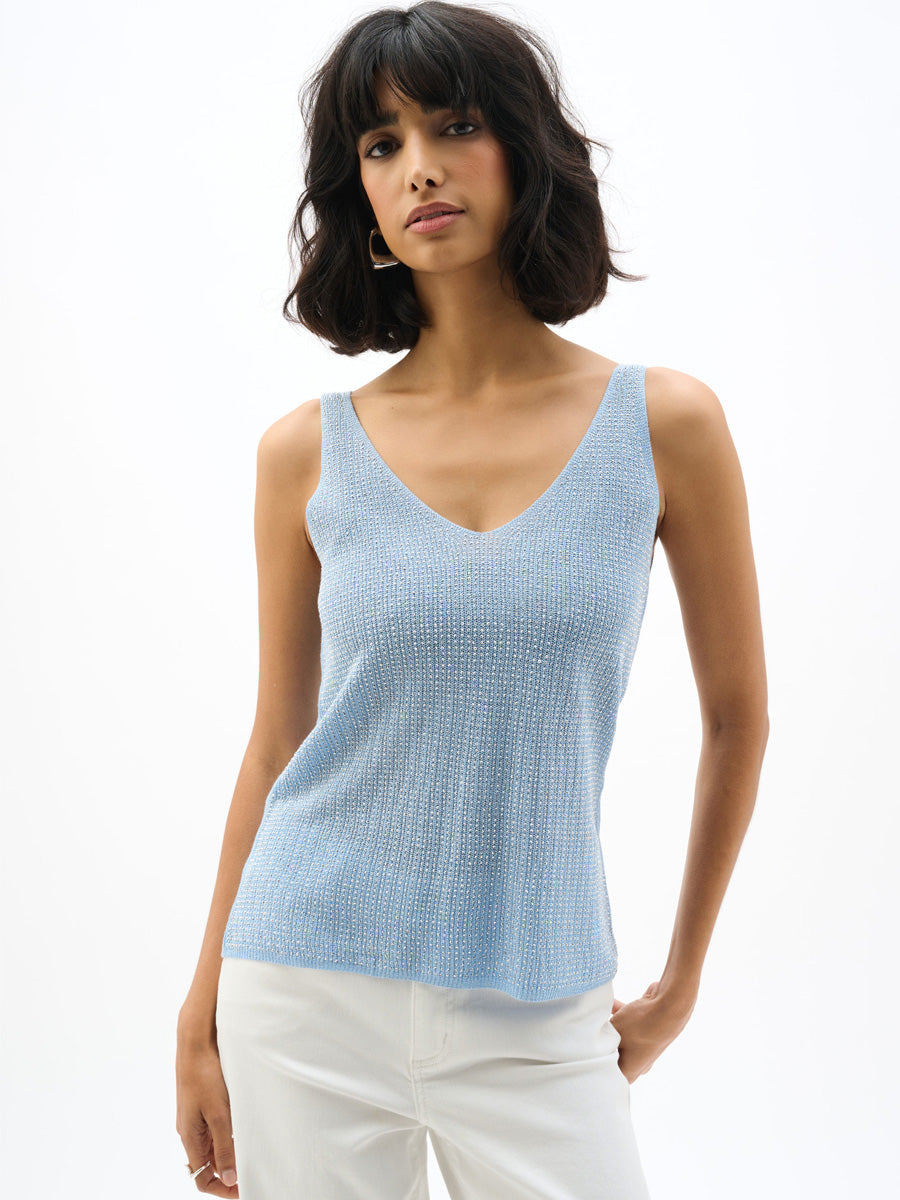 Metallic knitted camisole