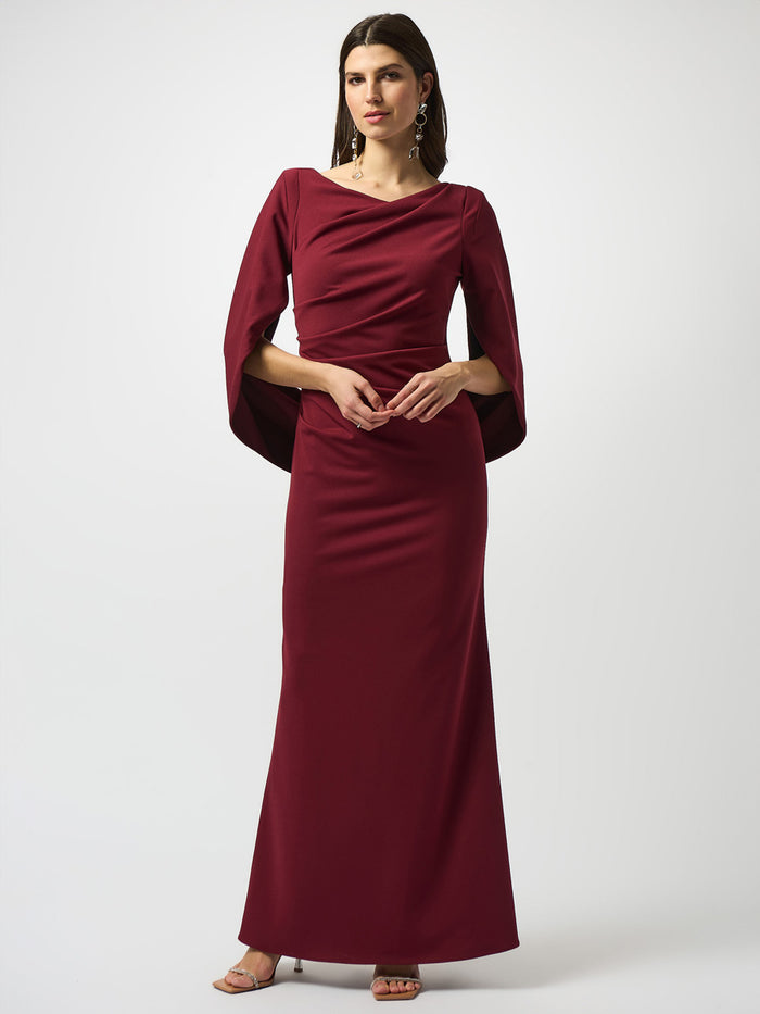 Scuba crepe trumpet gown