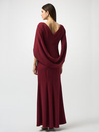 Scuba crepe trumpet gown