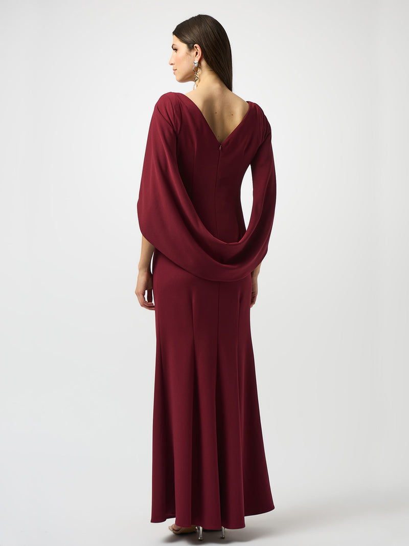 Scuba crepe trumpet gown