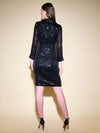 Joseph Ribkoff Sequin dress w. satin collar Black