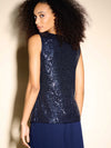 Joseph Ribkoff Sleeveless sequin top Midnight blue