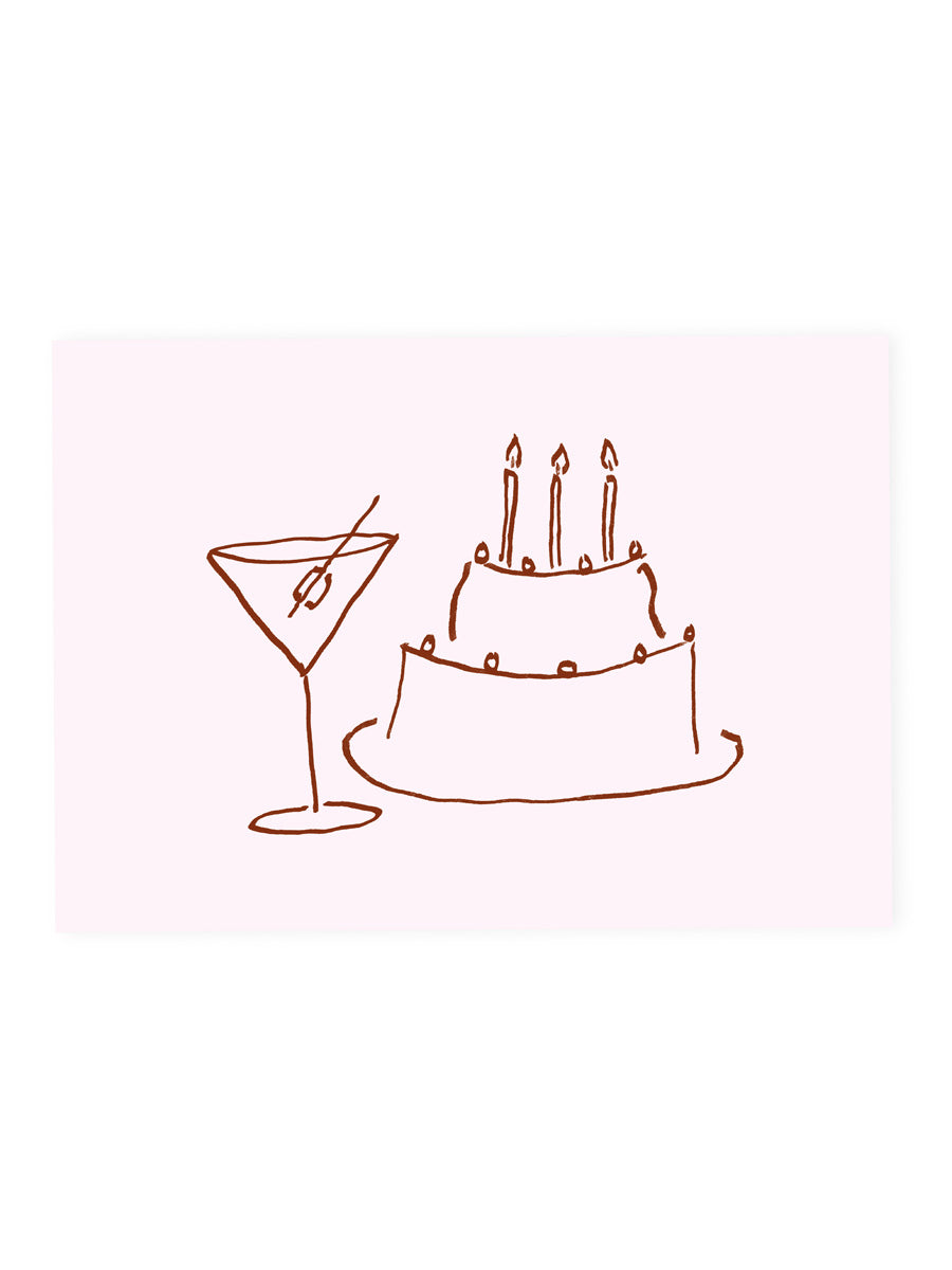 Postcard martini and cake