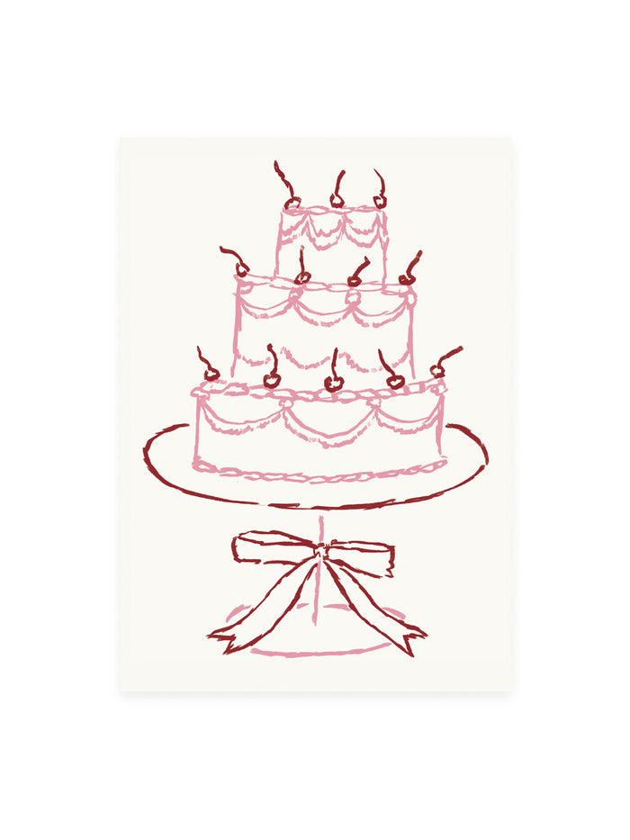 Postcard of a pink cake