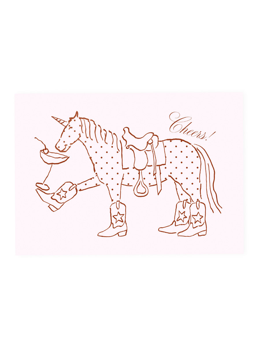 Postcard unicorn polka dots