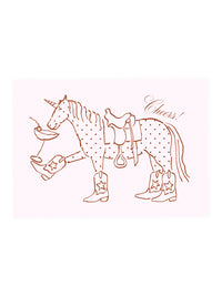 Postcard unicorn polka dots