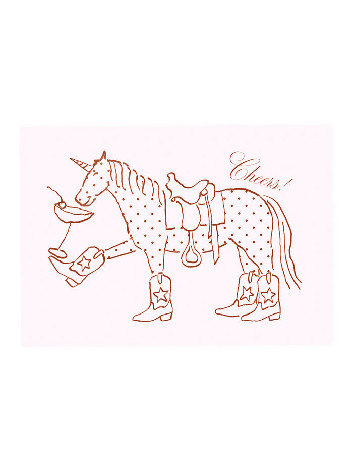 Postcard unicorn polka dots