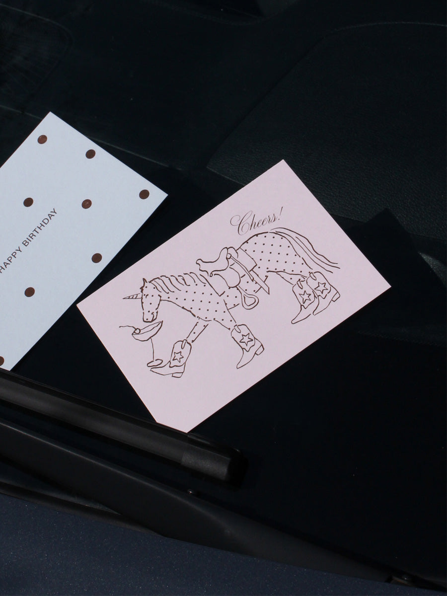 Postcard unicorn polka dots