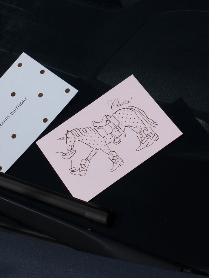 Postcard unicorn polka dots