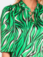 Green Animal Print Top Paidat