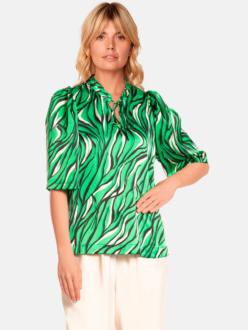 Green Animal Print Top Paidat