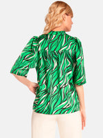 Green Animal Print Top Paidat
