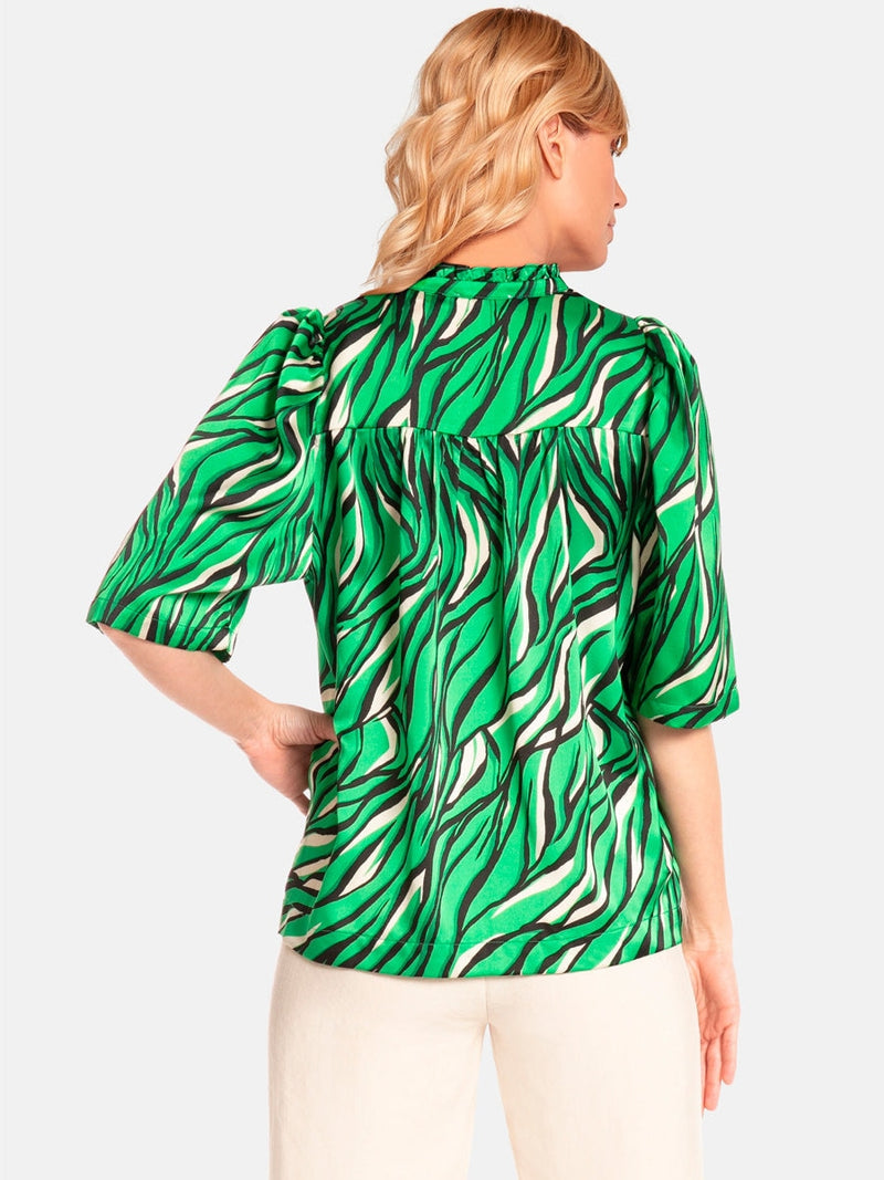 Green Animal Print Top Paidat