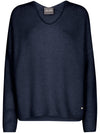 Mos Mosh Thora V-Neck Knit Salute Navy