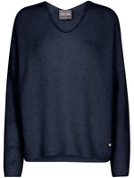 Mos Mosh Thora V-Neck Knit Salute Navy