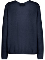 Mos Mosh Thora V-Neck Knit Salute Navy