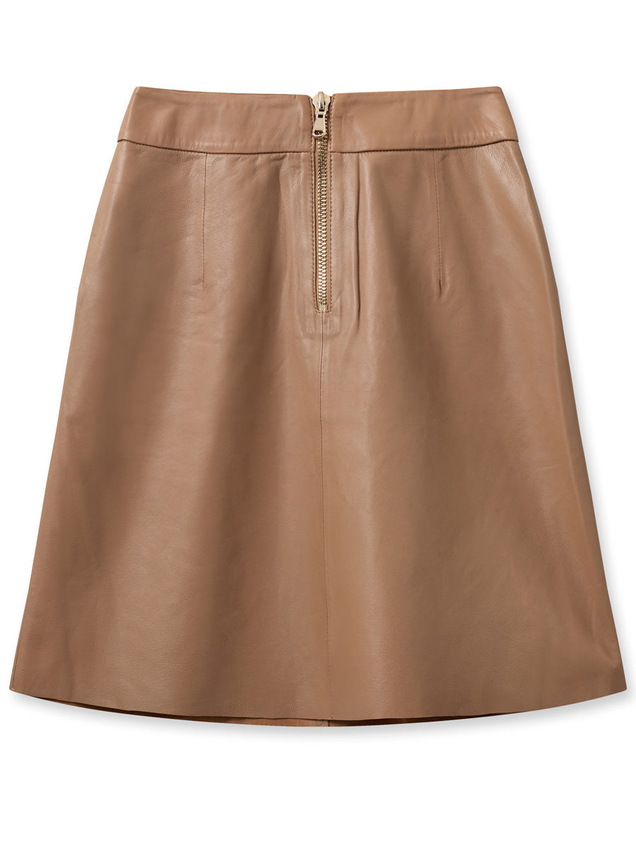 Mos Mosh Appiah Leather Skirt Nahkahame ruskea