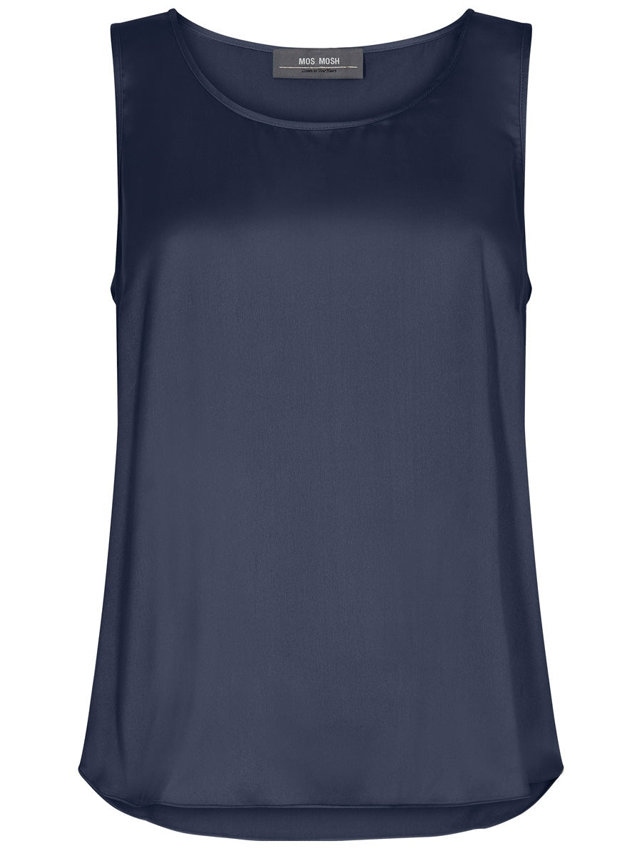 Mos Mosh Astrid Silk Tank Top Pageant Blue