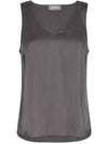 Mos Mosh Astrid V-Neck SIlk Tank Top Pavement