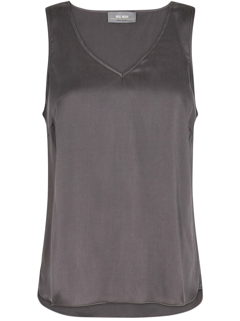 Mos Mosh Astrid V-Neck SIlk Tank Top Pavement