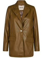 Mos Mosh Bine Leather Blazer Fir Green