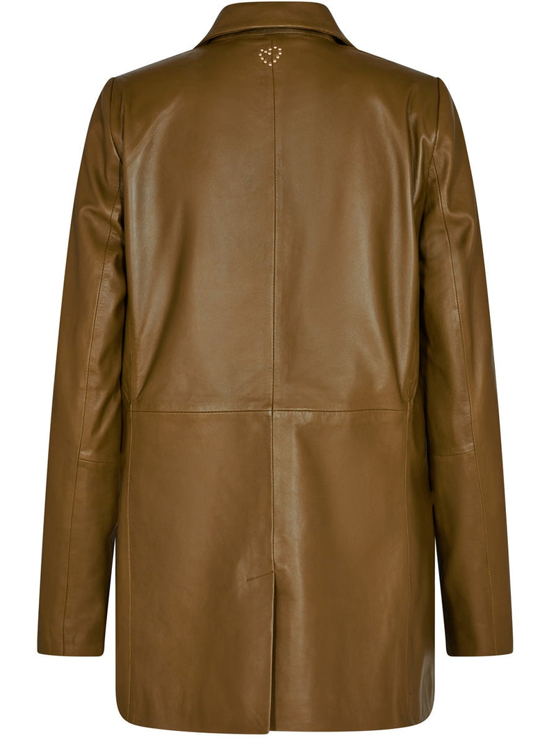 Mos Mosh Bine Leather Blazer Fir Green