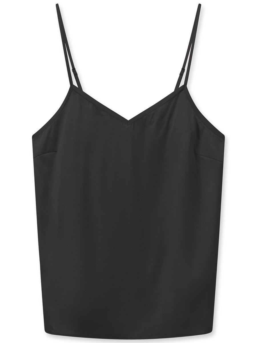 Mos Mosh Ditte Silk Singlet Black Silkkitoppi Musta