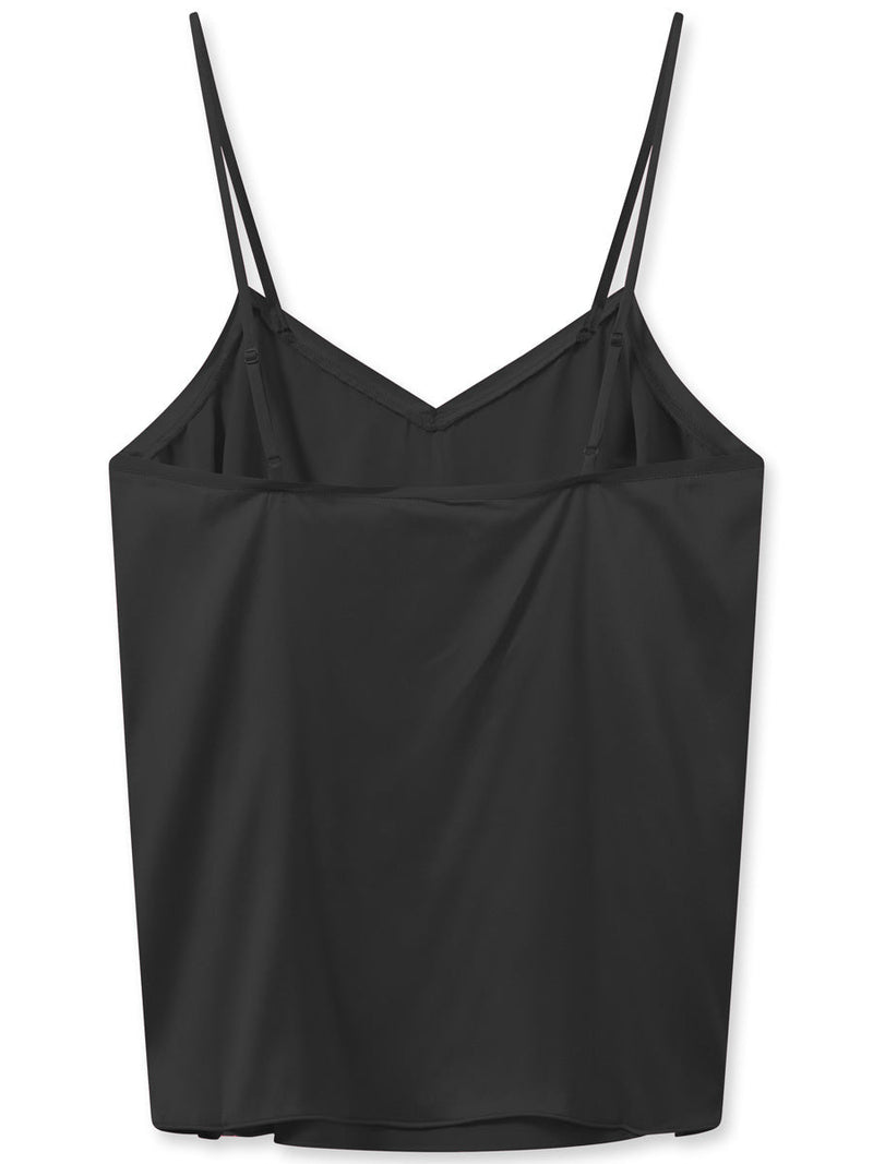 Mos Mosh Ditte Silk Singlet Black Silkkitoppi Musta