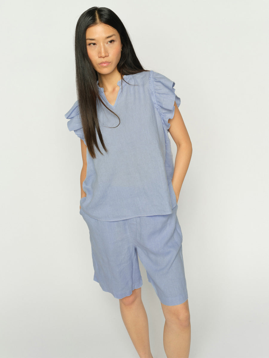 Mos Mosh Emmie Bermuda Pellavashortsit Vaaleansininen