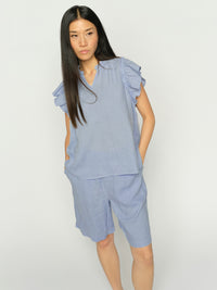 Mos Mosh Emmie Bermuda Pellavashortsit Vaaleansininen