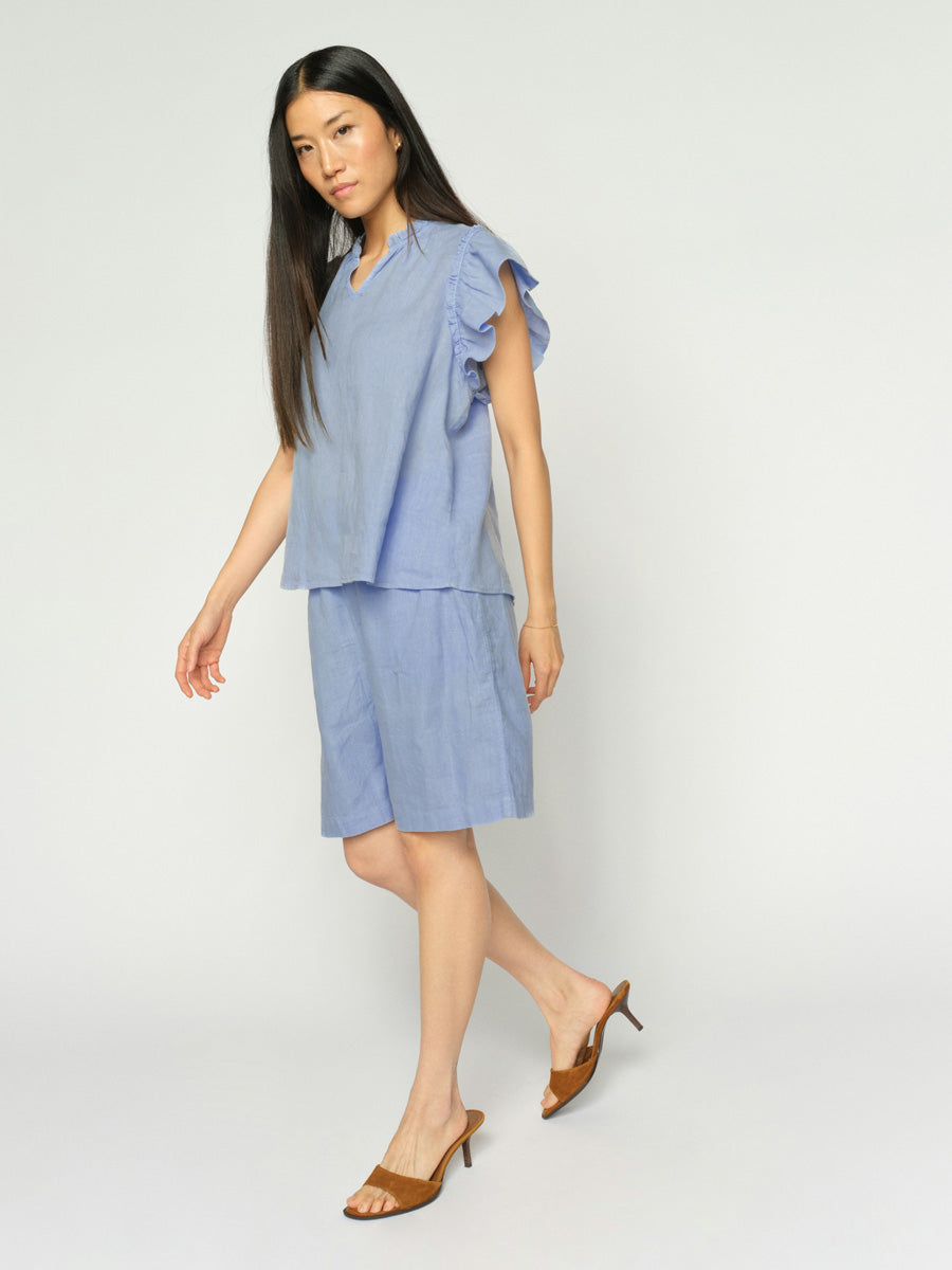 Mos Mosh Emmie Bermuda Pellavashortsit Vaaleansininen