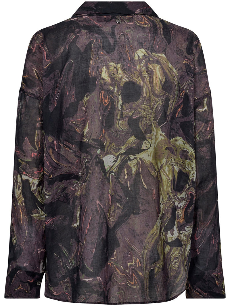 Mos Mosh Jelena Voile Marble Shirt Black
