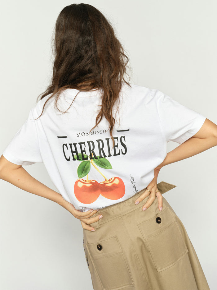 Mos Mosh Lail Cherry Kirsikka T-Paita Valkoinen